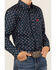 Image #3 - Cinch Boys' Flag Print Long Sleeve Button-Down Western Shirt, Navy, hi-res