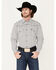 Image #1 - Cowboy Hardware Men's Six Star Geo Print Snap Western Shirt , White, hi-res