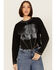 Image #1 - Youth In Revolt Women's Route 66 Seamed Long Sleeve Graphic Tee , Charcoal, hi-res