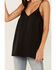 Image #3 - Rock & Roll Denim Women's Mesh Accent Satin Tank , Black, hi-res