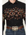 Image #3 - Panhandle Men's Longhorn Border Print Long Sleeve Snap Western Shirt, Black, hi-res