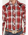 Image #3 - Roper Men's Plaid Print Long Sleeve Snap Western Shirt, Red, hi-res