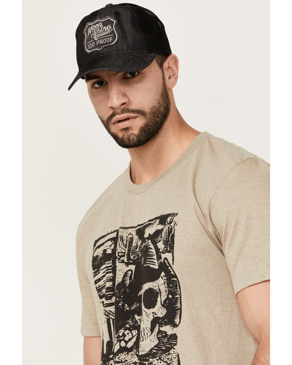 Image #2 - Moonshine Spirit Men's Skull Scene Short Sleeve Graphic T-Shirt, Tan, hi-res