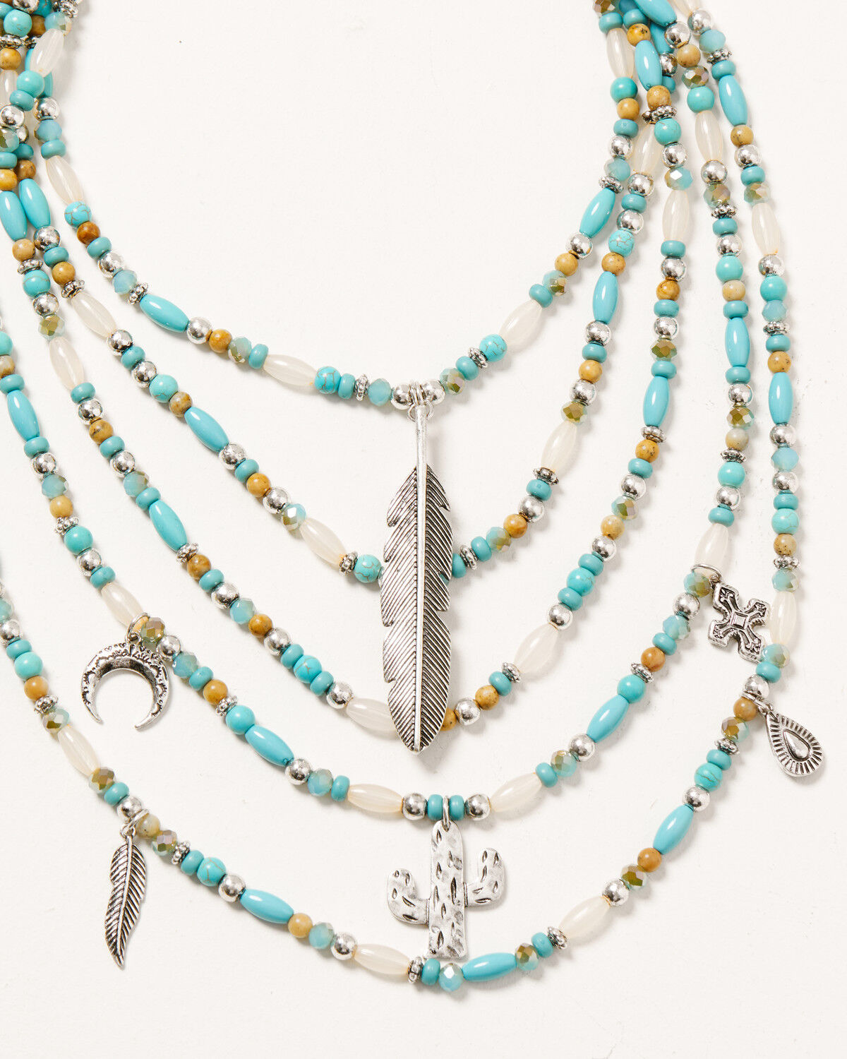 Image #1 - Shyanne Women's Whimsical Bloom Multi Layer Bead Necklace, Silver, hi-res