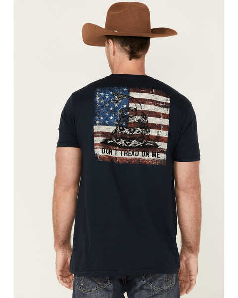 Image #4 - Howitzer Men's Coiled Freedom Flag Short Sleeve Graphic T-Shirt , Navy, hi-res
