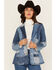 Image #2 - Wrangler x Lainey Wilson Women's Patchwork Denim Blazer, Blue, hi-res