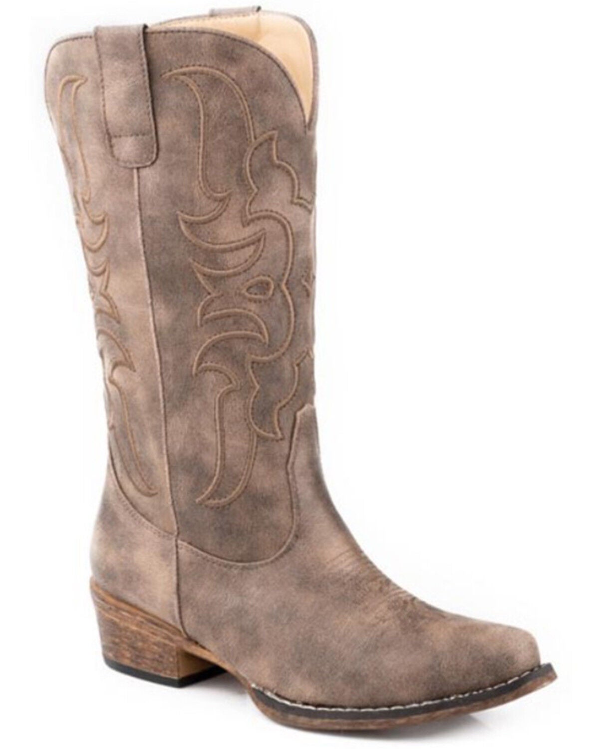 Roper Women's Riley Cord Western Boots - Snip Toe, Brown, hi-res