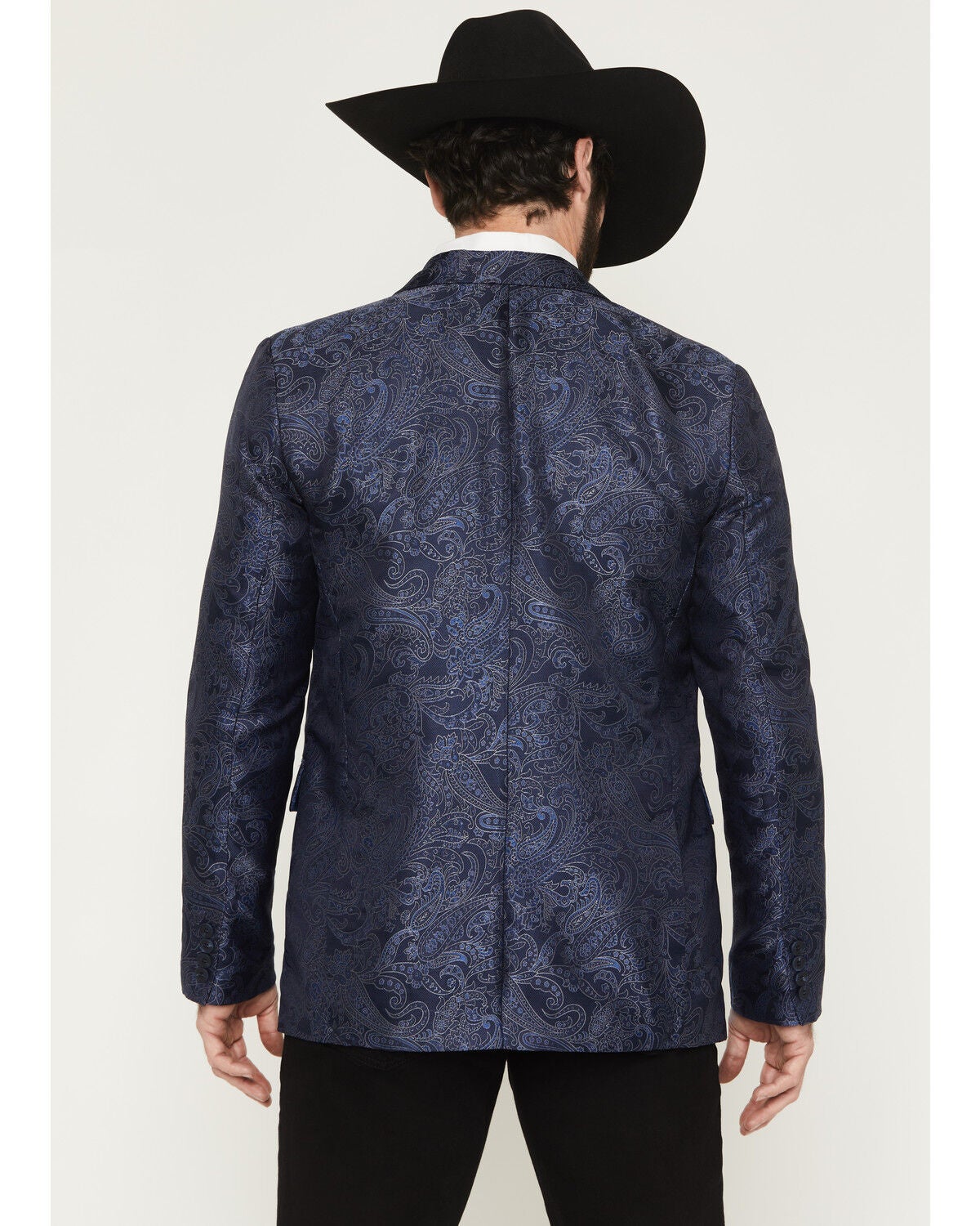 Image #4 - Rock & Roll Denim Men's Paisley Jacquard Modern Fit Sportcoat, Blue, hi-res