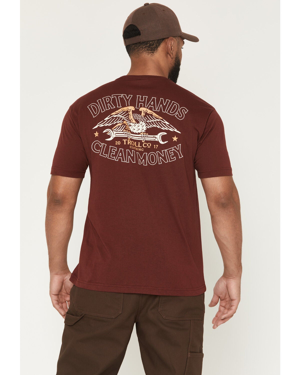 Troll Co Men's Wing Spanner Short Sleeve Graphic T-Shirt, Burgundy, hi-res