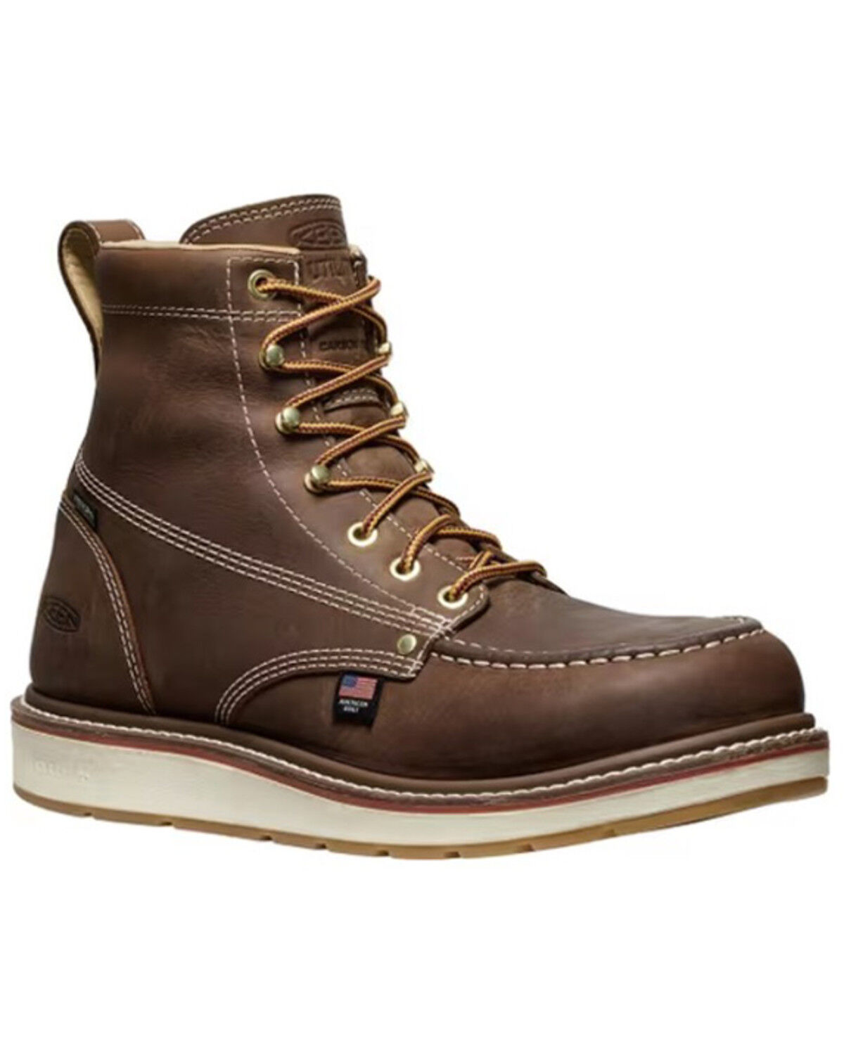 Image #1 - Keen Men's 6" Liberty Waterproof Moc Work Boots - Composite Toe, Brown, hi-res