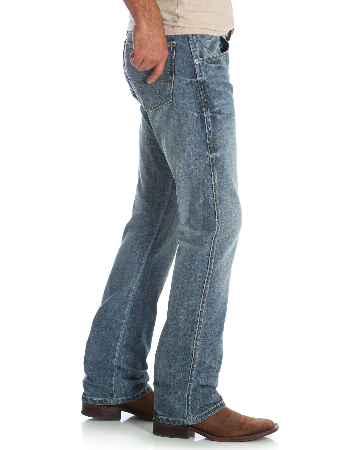 Image #2 - Wrangler Men's Retro Slim Fit Stretch Bootcut Jeans - Long, , hi-res