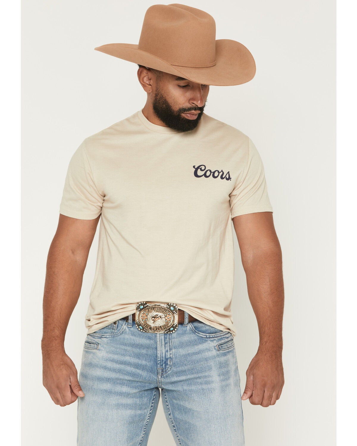 Image #2 - Coors Men's Boot Barn Exclusive Cowboy Lasso Short Sleeve Graphic T-Shirt, Natural, hi-res