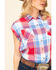 Image #5 - Cumberland Outfitters Women's Americana Plaid Short Sleeve Western Shirt, , hi-res