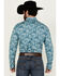 Image #4 - Rock & Roll Denim Men's Cactus Desert Print Long Sleeve Pearl Snap Stretch Western Shirt, Blue, hi-res