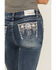 Image #2 - Grace in LA Women's Medium Wash Mid Rise Feather Pocket Bootcut Stretch Denim Jeans, Medium Wash, hi-res