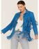 Image #2 - Understated Leather Women's Leather Fringe Jacket, Blue, hi-res
