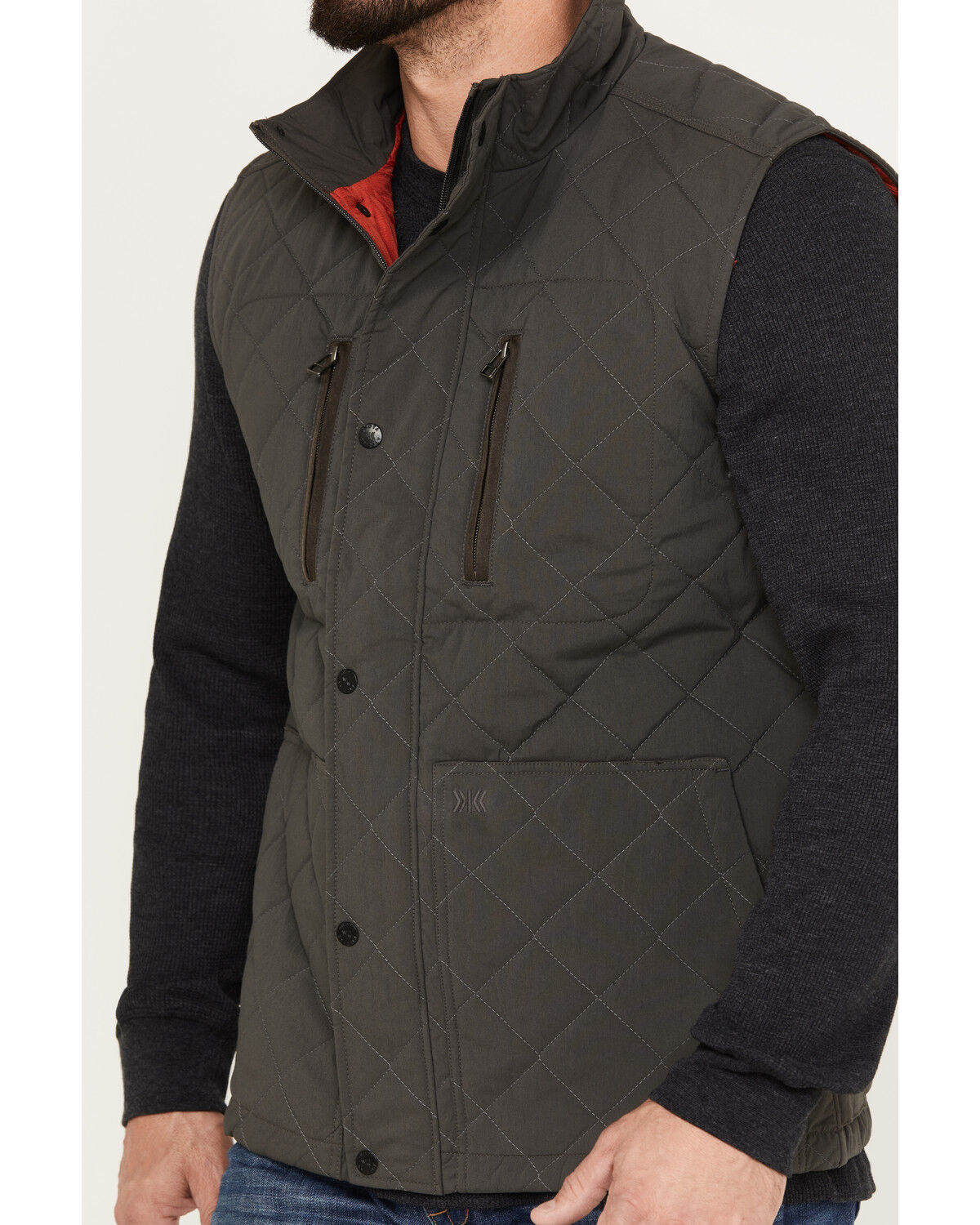 Image #3 - Dakota Grizzly Men's Nicco Stretch Western Vest, Charcoal, hi-res
