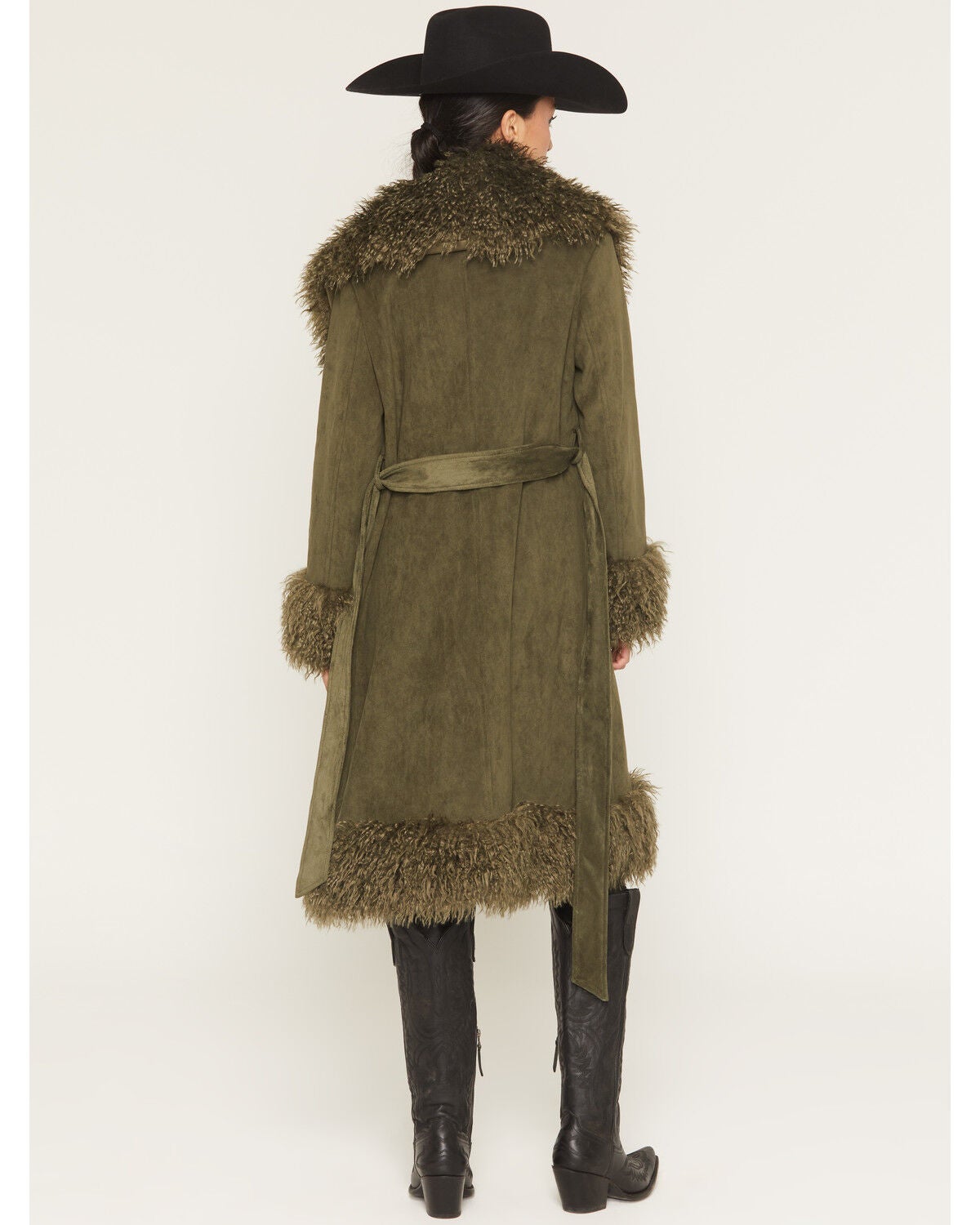 Image #4 - Azalea Wang Women's Gilda Faux Suede Coat, Olive, hi-res