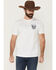 Image #2 - Buckwear Men's Red, White & Blue Collar Short Sleeve Graphic T-Shirt, White, hi-res