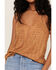 Image #3 - Vocal Women's Studded Faux Suede Cami Top, Camel, hi-res