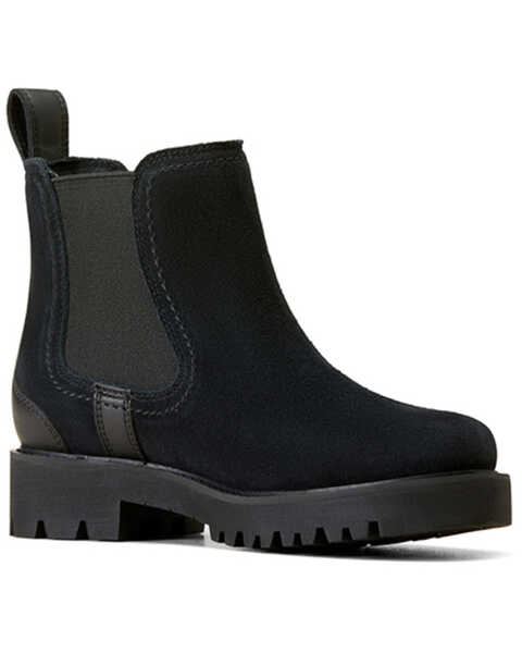 Ariat Women's Wexford Lug Waterproof Chelsea Boots - Round Toe , Black, hi-res