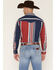 Image #4 - Wrangler Men's Vintage Brushpopper Striped Long Sleeve Snap Western Shirt, Blue, hi-res