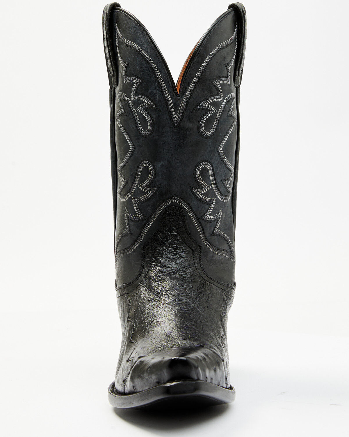 Image #4 - Dan Post Men's Exotic Ostrich Western Boots - Snip Toe, Black, hi-res