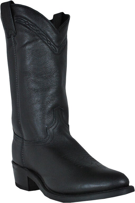 Abilene Boots Men's Waxed Cowhide Western Boots - Round Toe, Black, hi-res