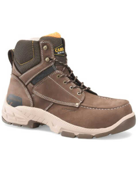 Image #1 - Carolina Men's Carbon 6" Lace-Up Waterproof Safety Work Boots - Composite Toe, Brown, hi-res