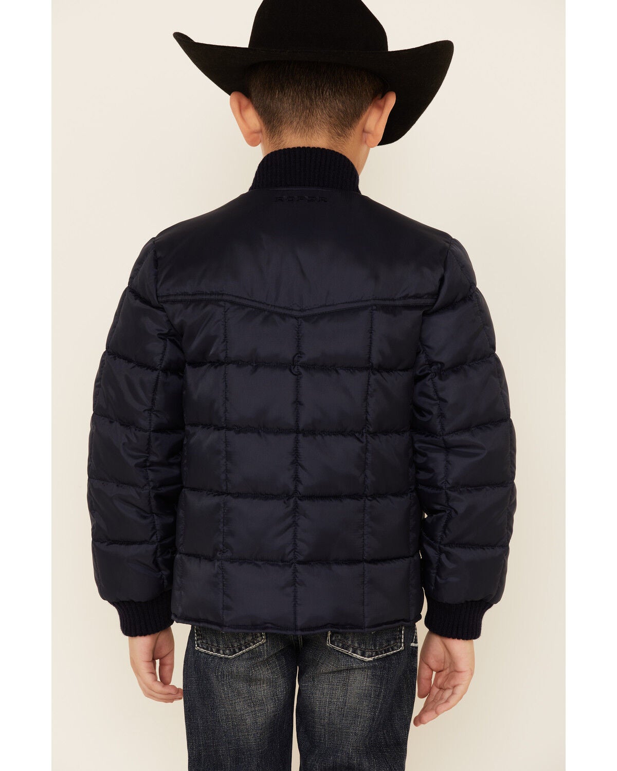Image #4 - Roper Boys' Price Point Navy Poly Fill Zip-Front Jacket , , hi-res