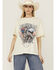 Image #1 - Rock & Roll Denim Women's Desperado Short Sleeve Graphic Tee, Cream, hi-res