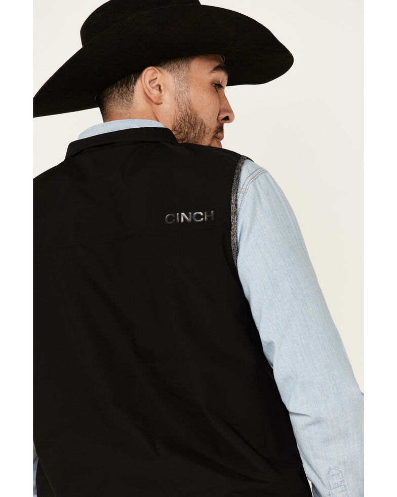 Cinch Men's Black Lightweight Stretch Zip-Up Vest , Black, hi-res