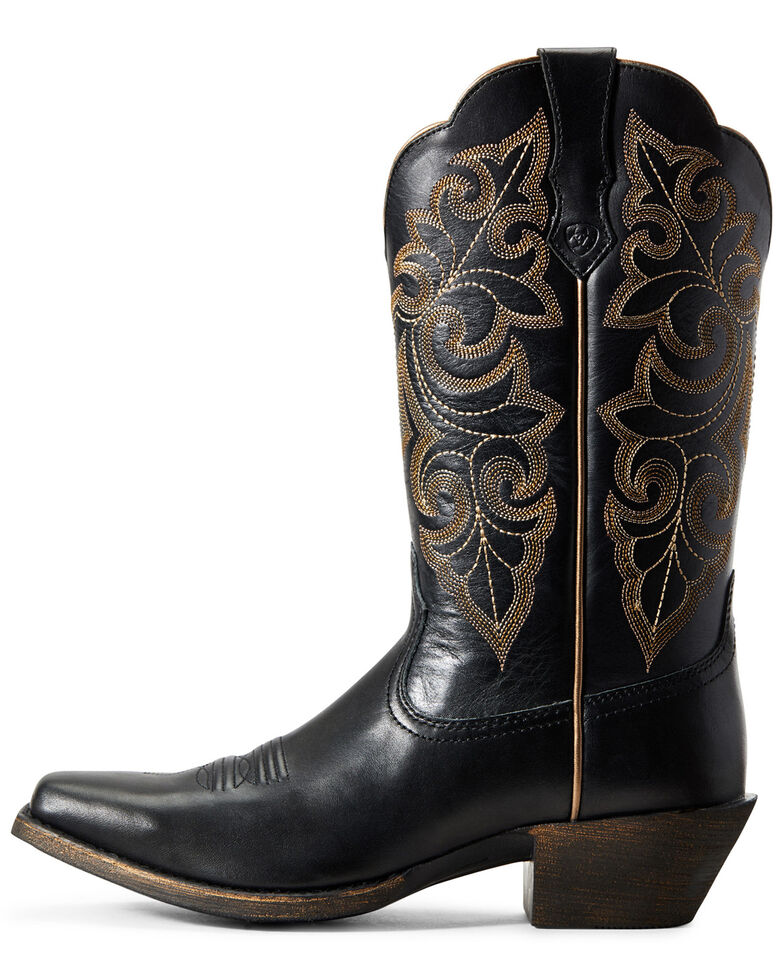 Ariat Women's Round Up Western Boots - Square Toe, Black, hi-res