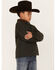 Image #2 - Cody James Boys' Rancher Faux Oil Skin Field Jacket, Olive, hi-res