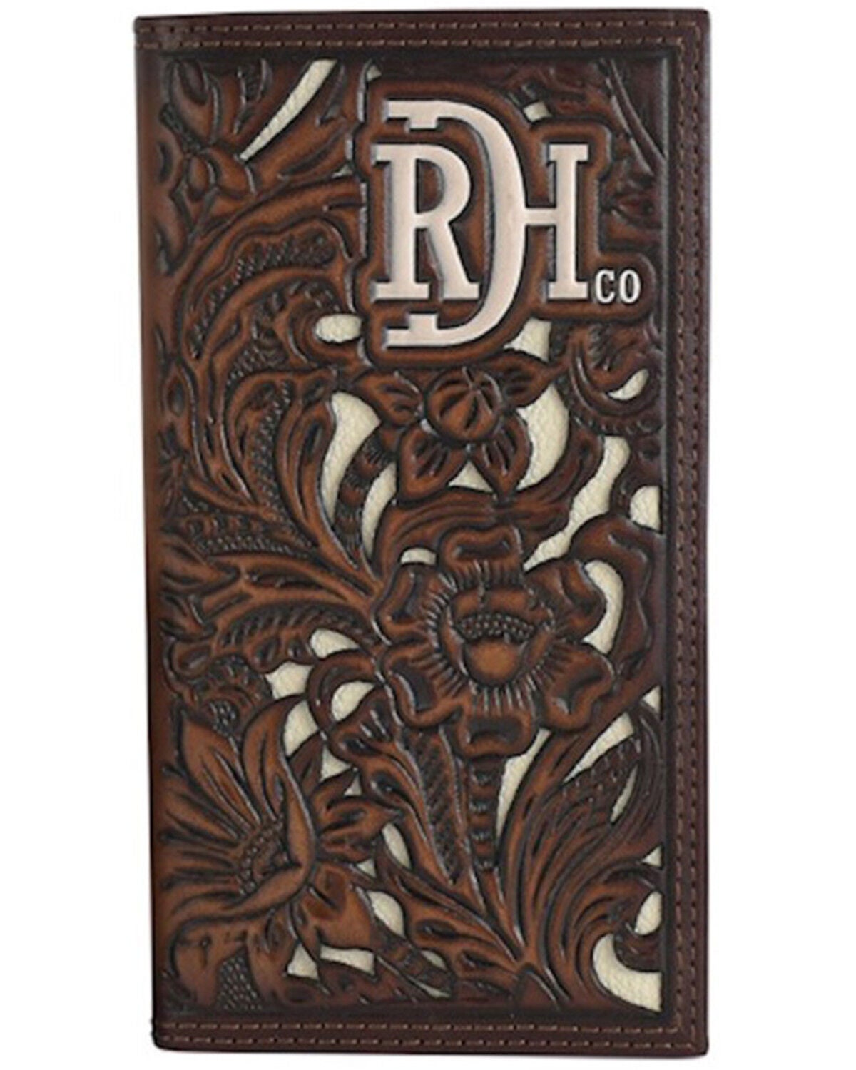Image #1 - Red Dirt Hat Men's Inlay Tooled Rodeo Wallet, Brown, hi-res