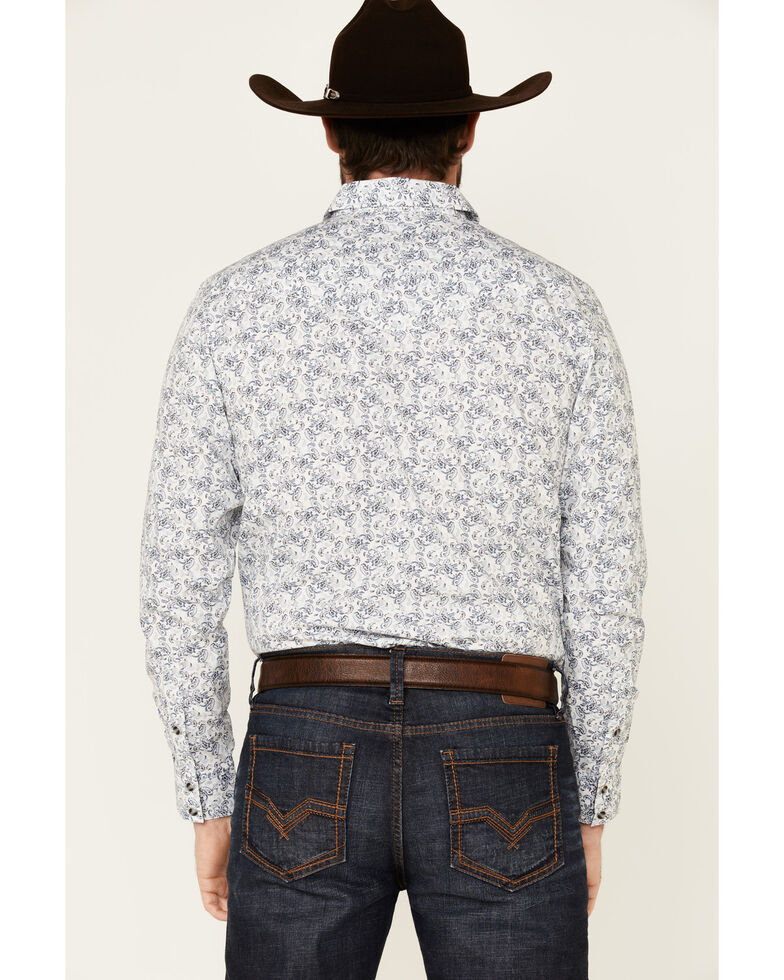 Cody James Men's Painted Paisley Print Long Sleeve Snap Western Shirt - Tall , Ivory, hi-res