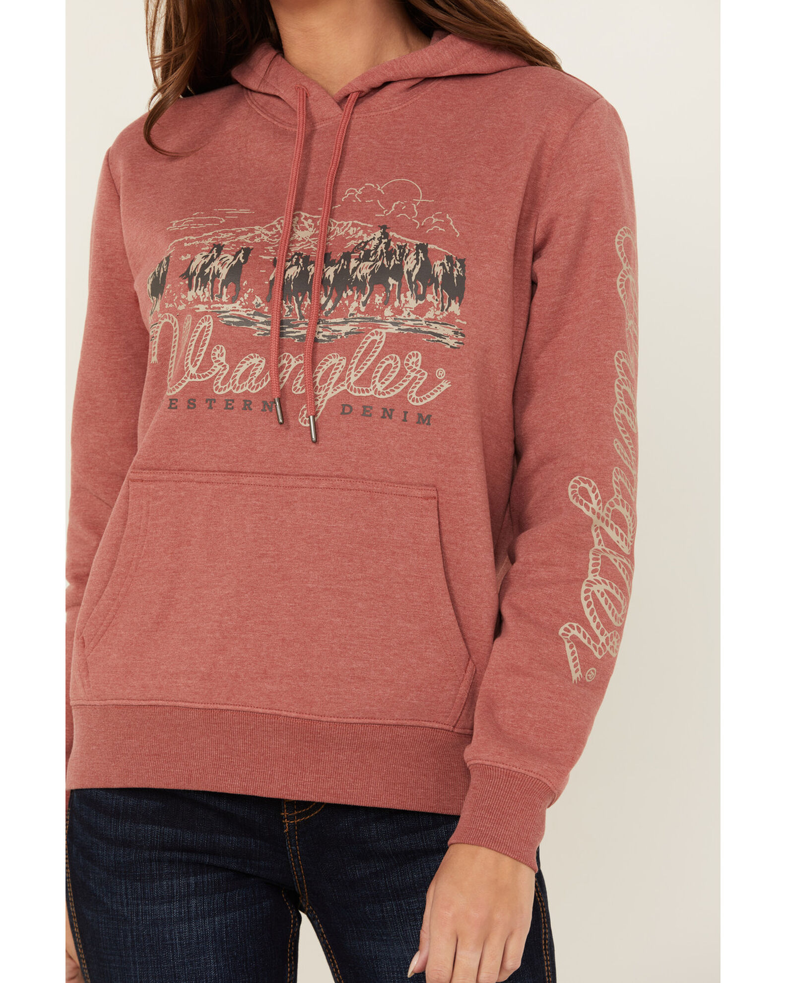 Product Name Wrangler Women's Logo Horse Graphic Hoodie