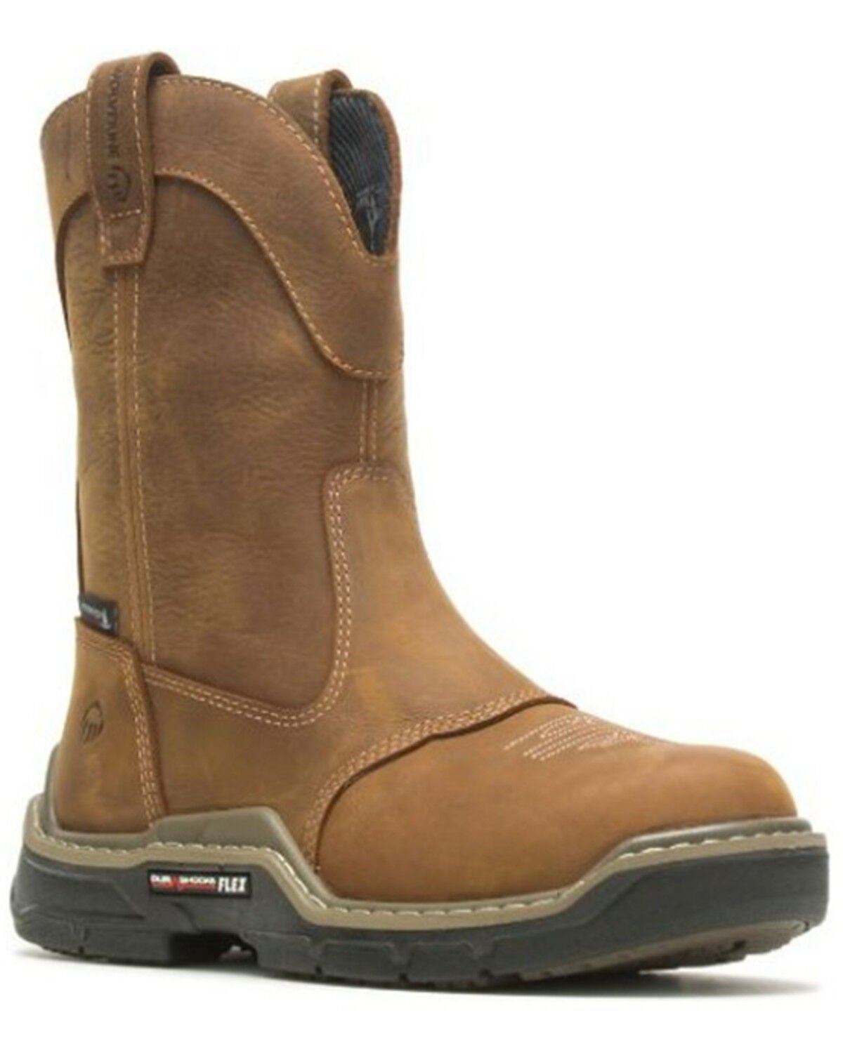 Wolverine Men's 10" Raider Durashocks&reg; Western CarbonMax&trade; Wellington Waterproof Work Boots - Composite Toe, Brown, hi-res