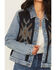 Image #3 - Idyllwind Women's Mallard Denim and Blanket Mix Jacket, Medium Wash, hi-res