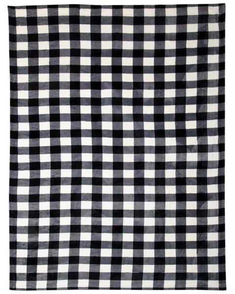 Image #2 - Carstens Lumberjack Plaid Print Curtain Drapes, White, hi-res