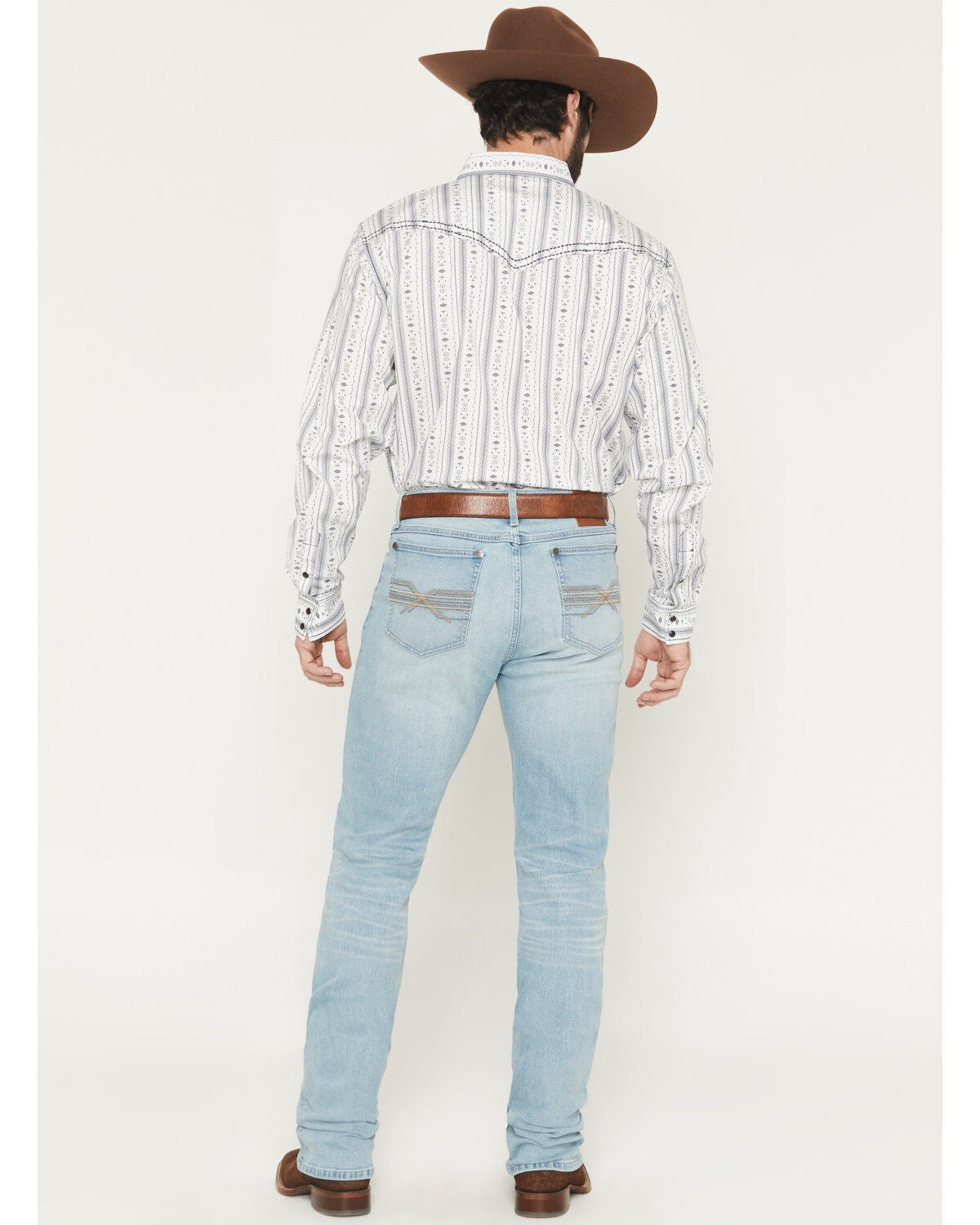 Image #3 - Wrangler 20X Men's 42MWX Beech Light Wash Vintage Bootcut Stretch Denim Jeans, Light Wash, hi-res