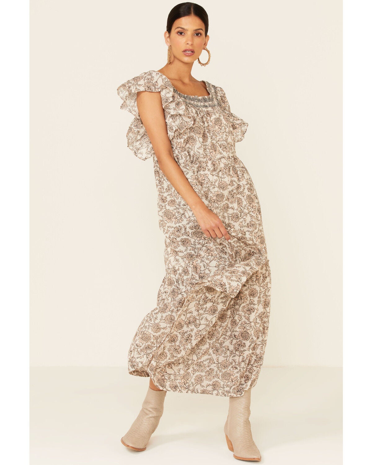 Free People Bonita Printed Midi Dress