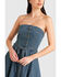 Image #2 - Flying Tomato Women's Midnight Volume Denim Midi Dress, Indigo, hi-res