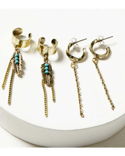 Image #2 - Shyanne Women's Desert Boheme Dangle Charm Earring Set - 6 Pieces, Gold, hi-res