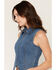 Image #2 - Ashley Women's Zip Front Fitted Denim Vest, Medium Wash, hi-res