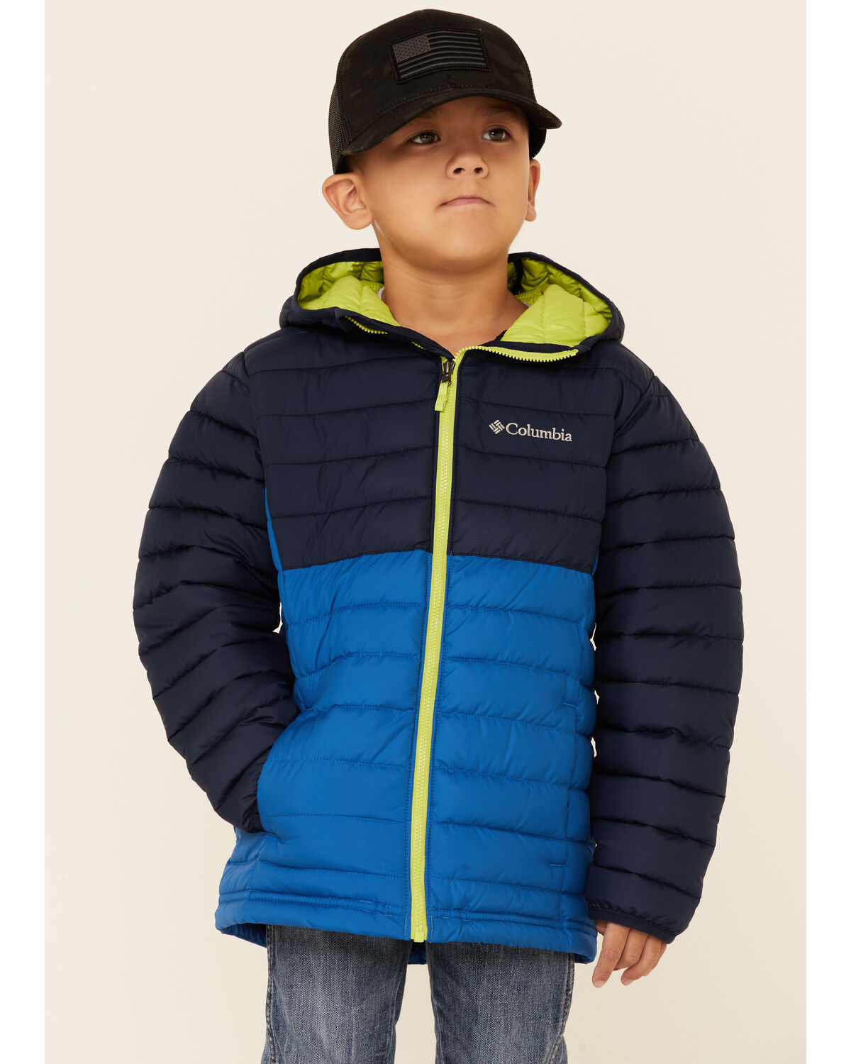 Image #1 - Columbia Boys' Multi Powder Lite Zip-Front Hooded Lightweight Jacket, , hi-res