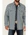 Image #3 - Cody James Men's Bonded Small Plaid Long Sleeve Snap Western Flannel Shirt , Navy, hi-res