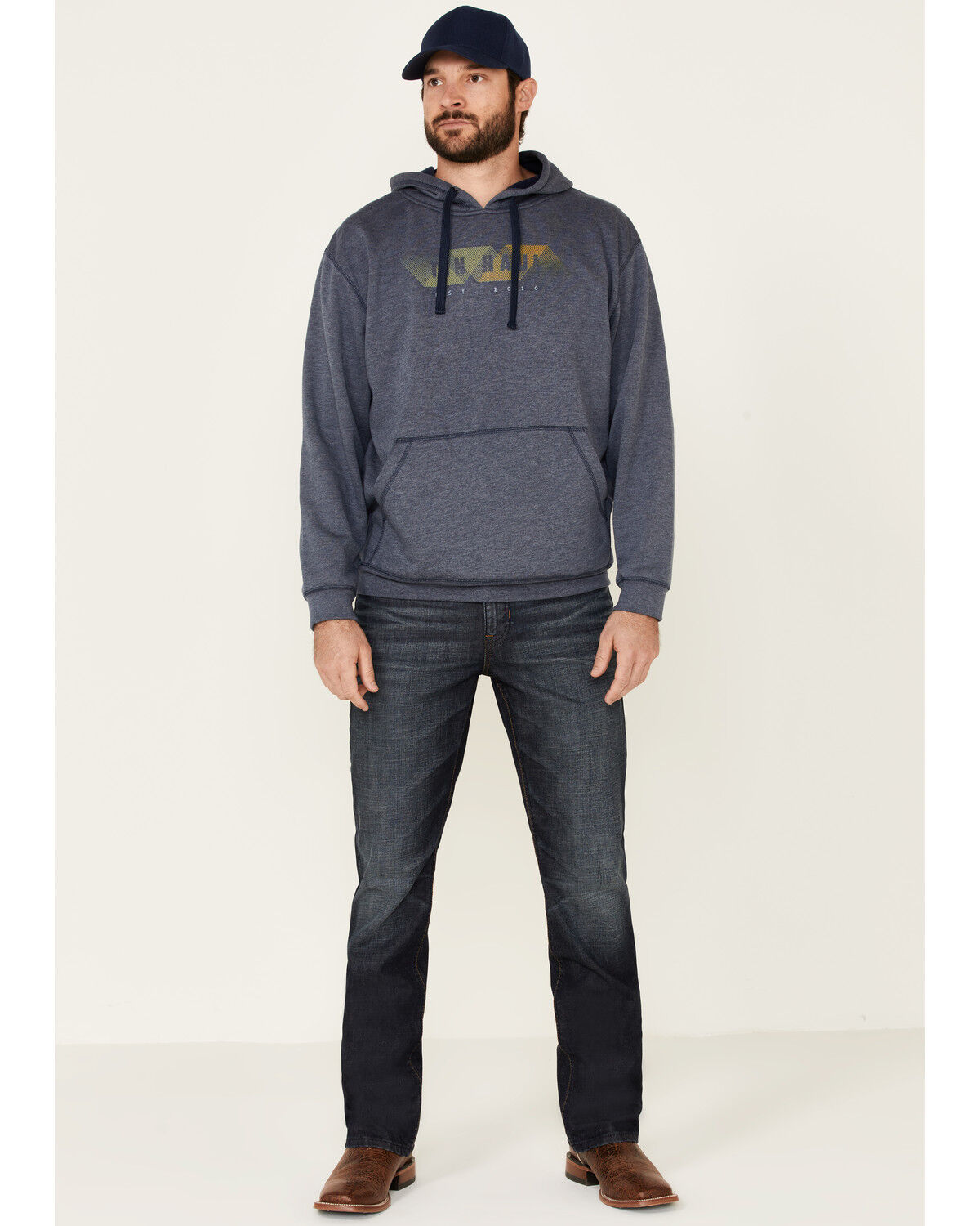 Image #2 - Tin Haul Men's Geometric Abstract Logo Hooded Sweatshirt, Blue, hi-res