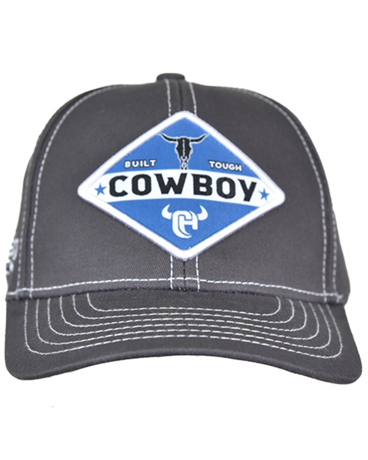 Cowboy Hardware Boys' Built Cowboy Tough Ball Cap, Grey, hi-res