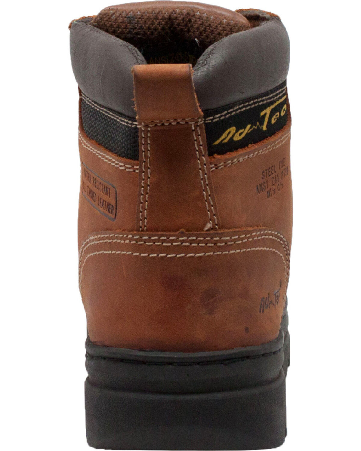 Image #5 - AdTec Men's 6" Leather Hiker Work Boots - Steel Toe, Brown, hi-res